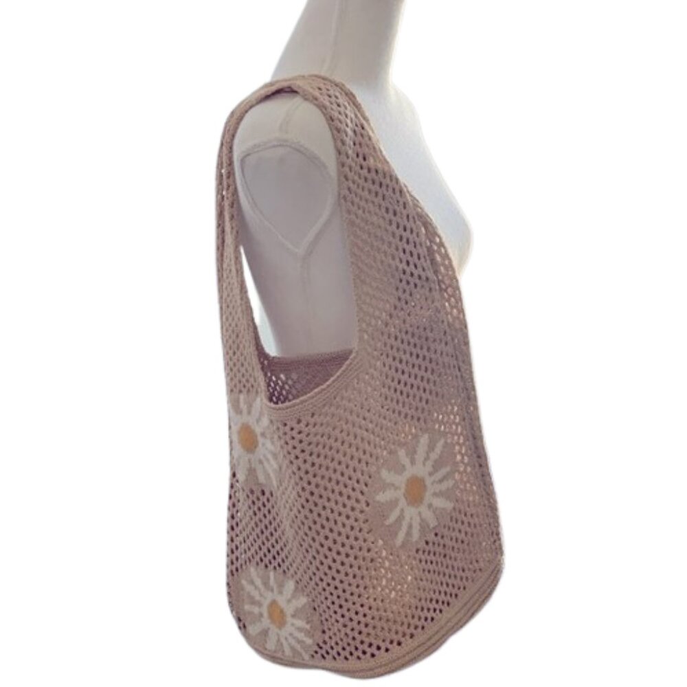 Crochet Tote Bag, Women Summer Aesthetic Mesh Beach Bags.